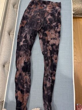 lululemon athletica navy and pink Tie-Dye Leggings